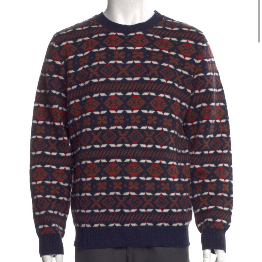 A.P.C. Virgin Wool Printed Pullover Sweater
